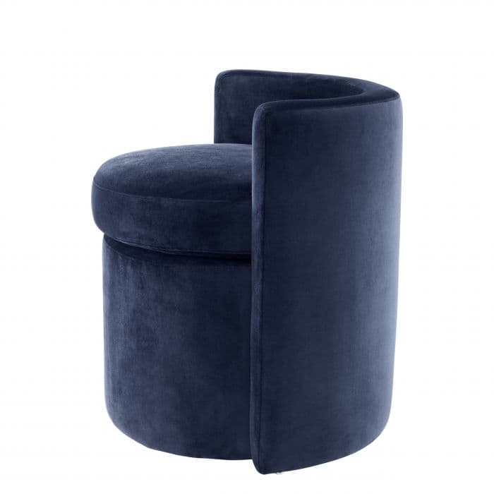 Arcadia Blue Velvet Footstool