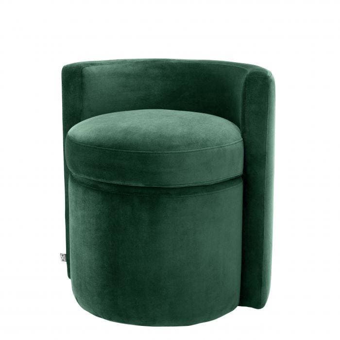 Arcadia Green Velvet Footstool by Eichholtz