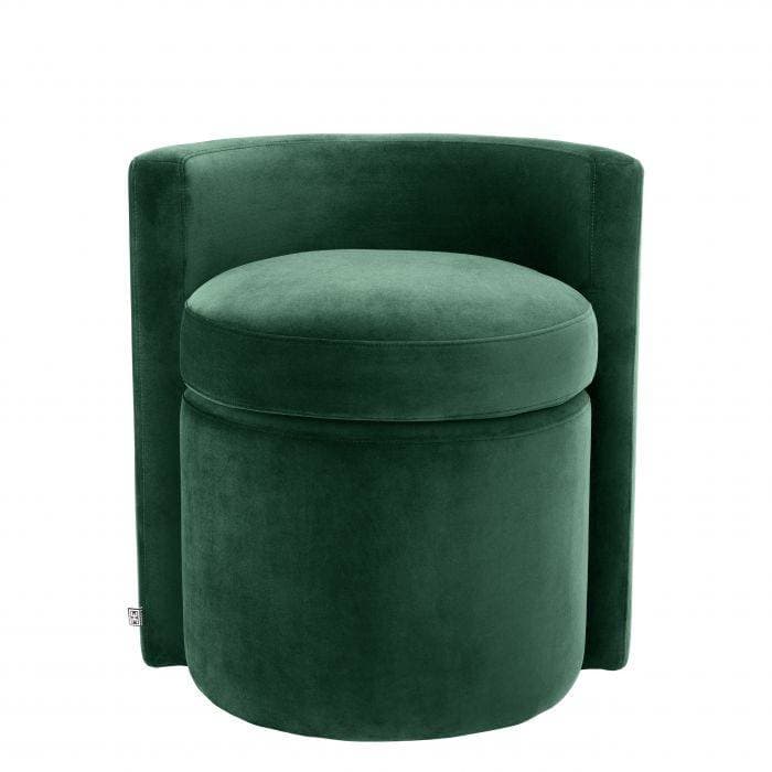 Arcadia Green Velvet Footstool by Eichholtz