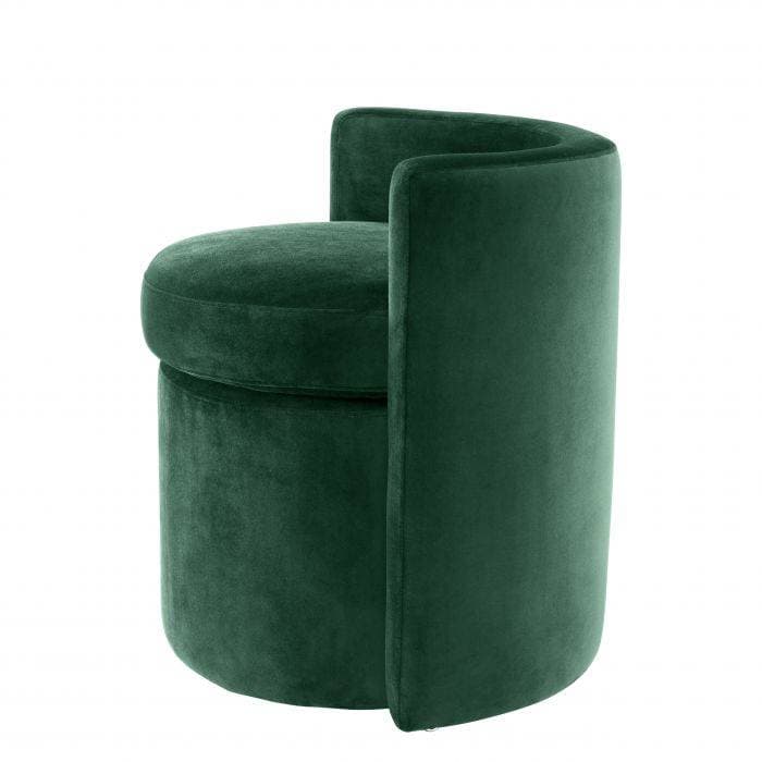 Arcadia Green Velvet Footstool by Eichholtz