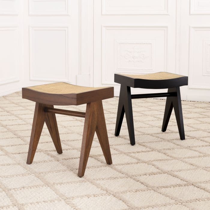 Arnaud Classic Black Stool by Eichholtz