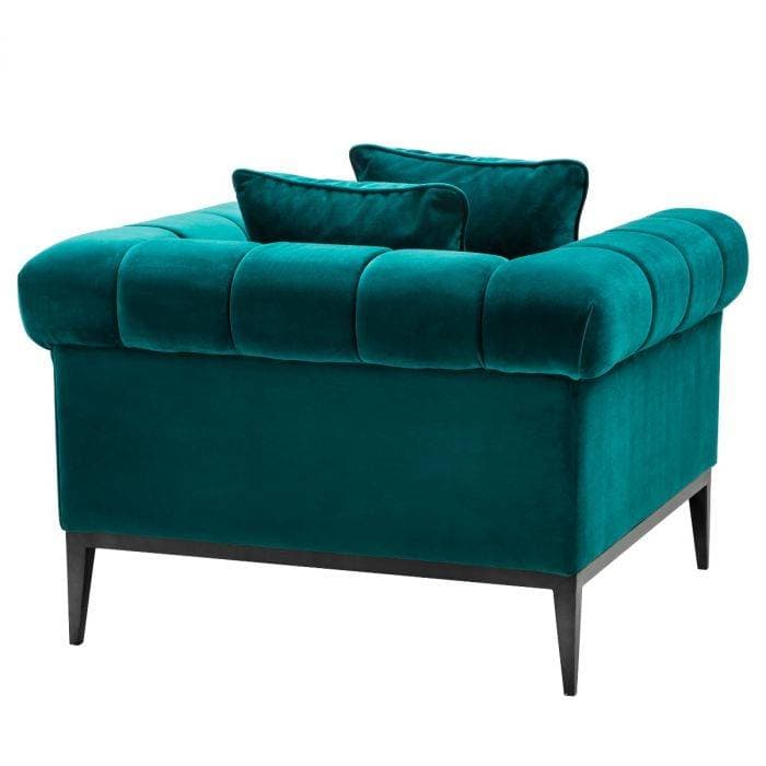 Aurelio Sea Green Velvet Armchair by Eichholtz