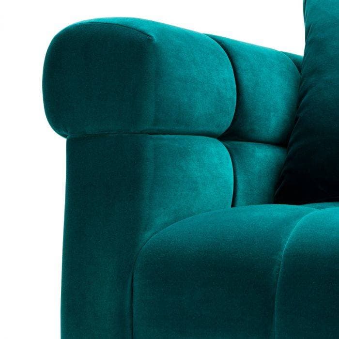 Aurelio Sea Green Velvet Armchair by Eichholtz