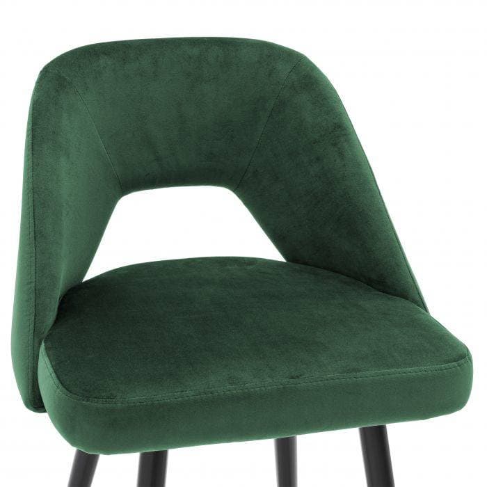 Avorio Green Velvet Bar Stool by Eichholtz