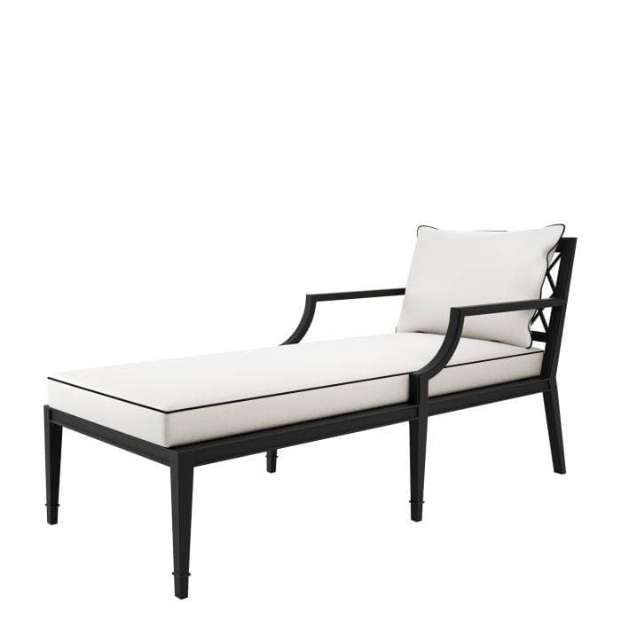 Bella Vista Black Finish Chaise Longue by Eichholtz