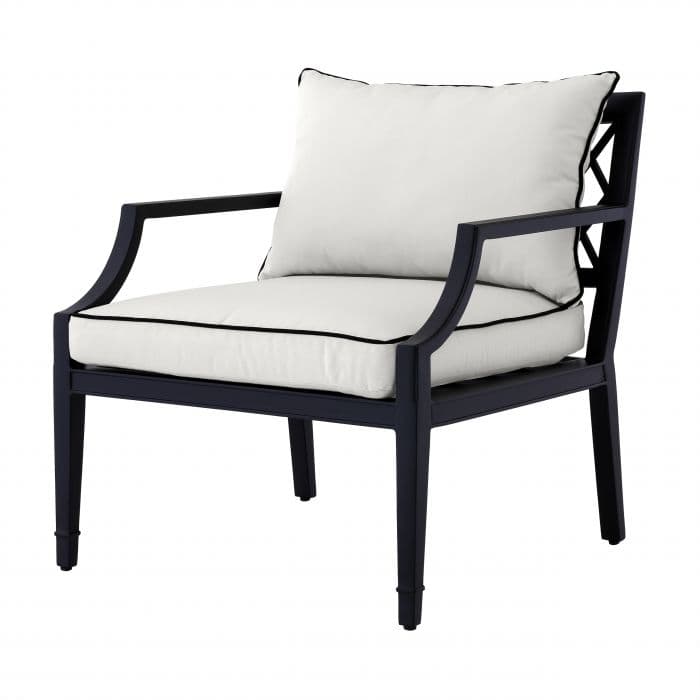 Bella Vista Black Finish Outdoor Armchair by Eichholtz