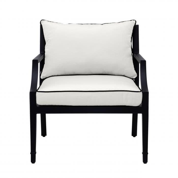 Bella Vista Black Finish Outdoor Armchair by Eichholtz