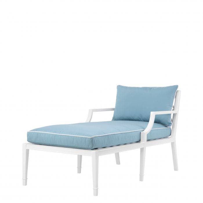 Bella Vista White Finish Chaise Longue by Eichholtz