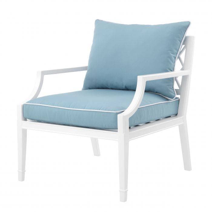 Bella Vista White Finish Outdoor Armchair by Eichholtz