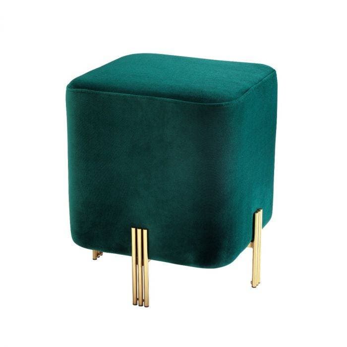 Burnett Green Velvet Footstool by Eichholtz