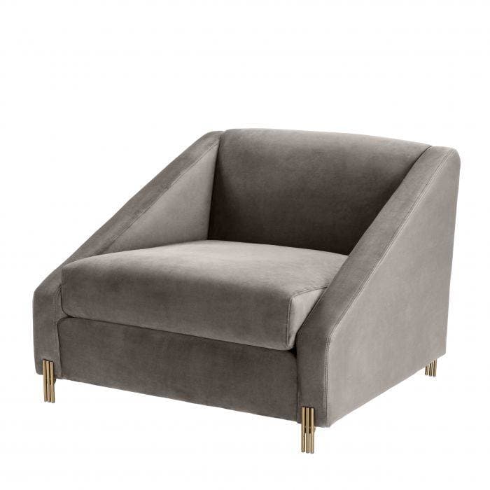 Candice Greige Velvet Armchair by Eichholtz