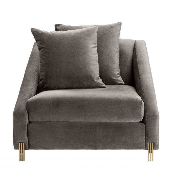 Candice Greige Velvet Armchair by Eichholtz