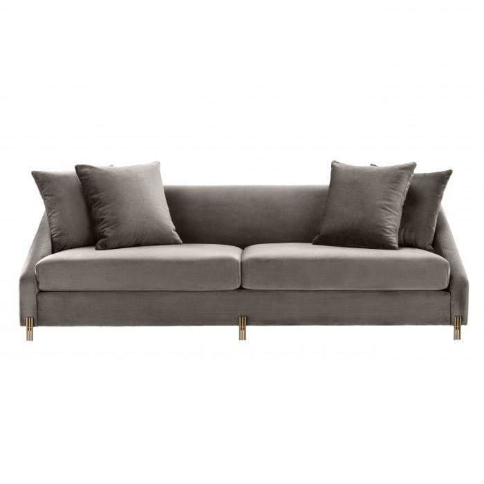 Candice Savona Grey Velvet Sofa by Eichholtz