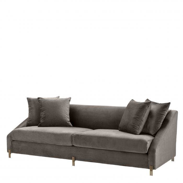 Candice Savona Grey Velvet Sofa by Eichholtz