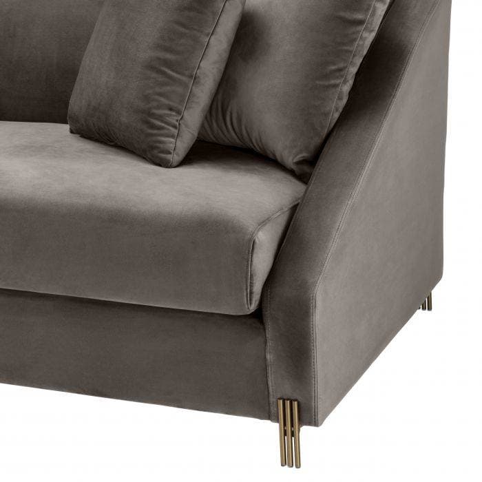 Candice Savona Grey Velvet Sofa by Eichholtz