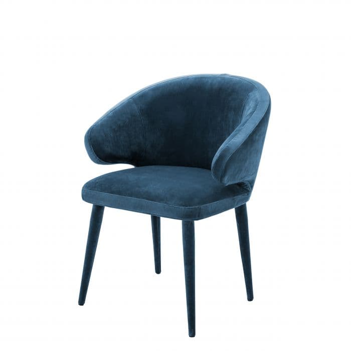 Cardinale Blue Velvet Armchair by Eichholtz