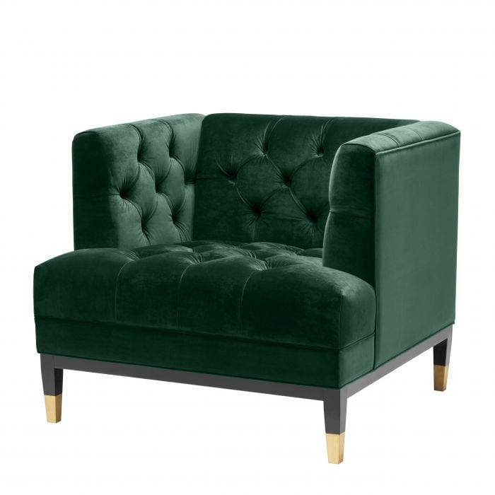 Castelle Dark Green Velvet Armchair by Eichholtz