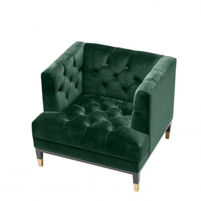 Castelle Dark Green Velvet Armchair by Eichholtz