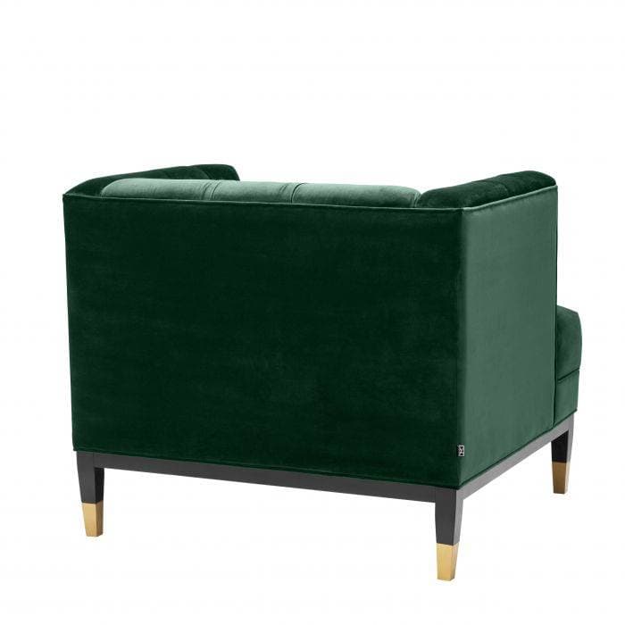 Castelle Dark Green Velvet Armchair by Eichholtz