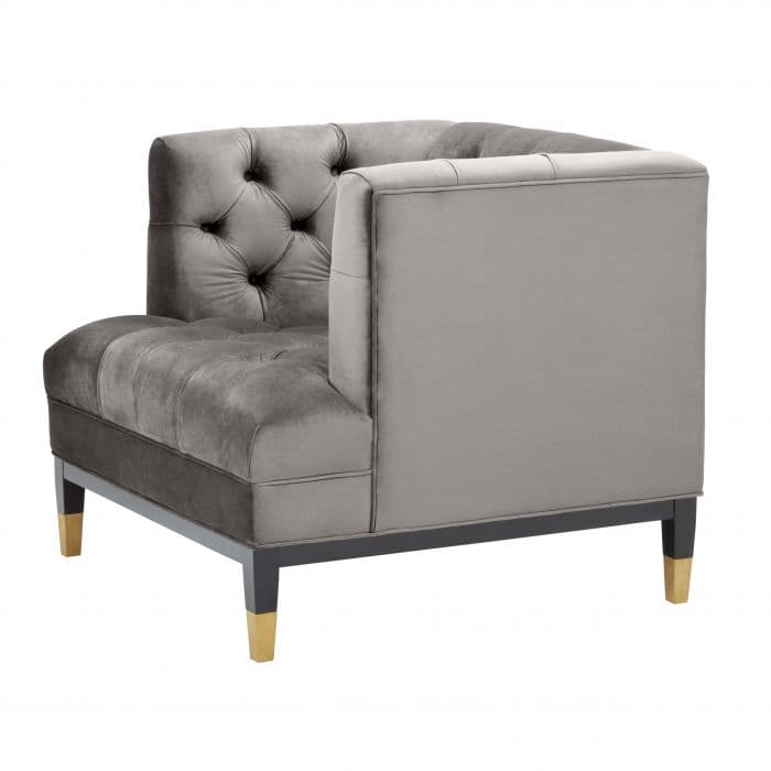 Castelle Grey Velvet Armchair by Eichholtz