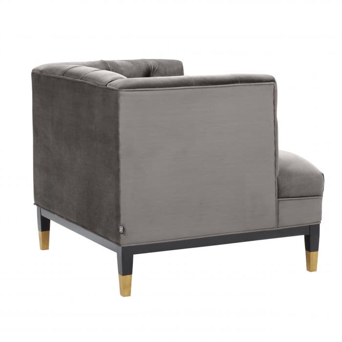 Castelle Grey Velvet Armchair by Eichholtz