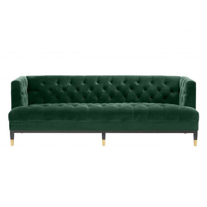 Castelle Roche Dark Green Velvet Sofa by Eichholtz