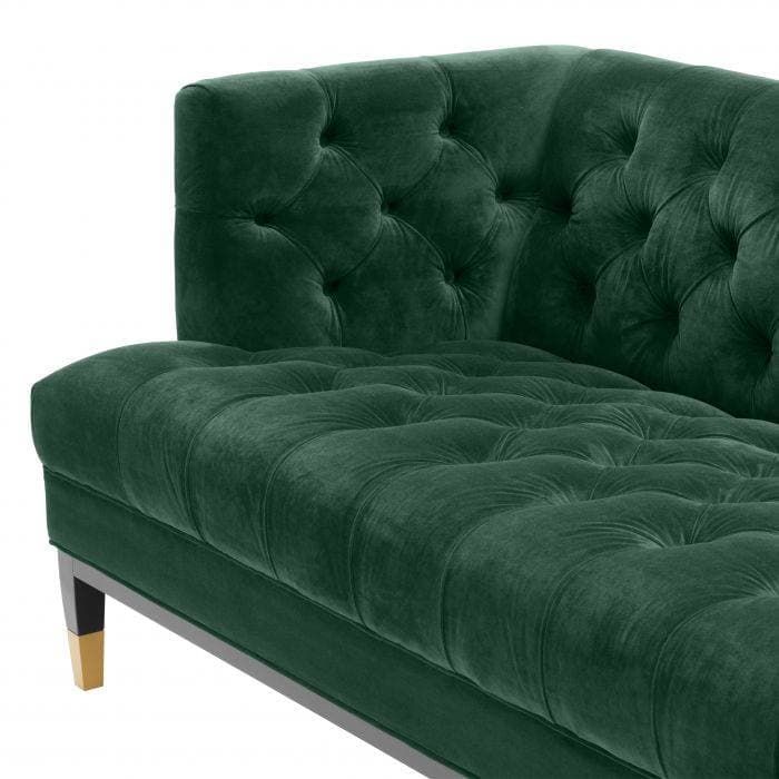 Castelle Roche Dark Green Velvet Sofa by Eichholtz