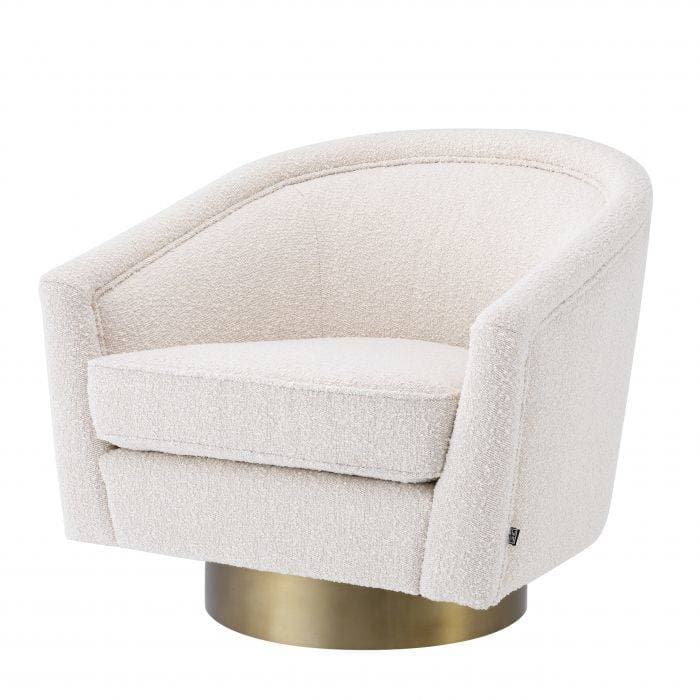 Catene Boucle Cream Swivel Chair by Eichholtz