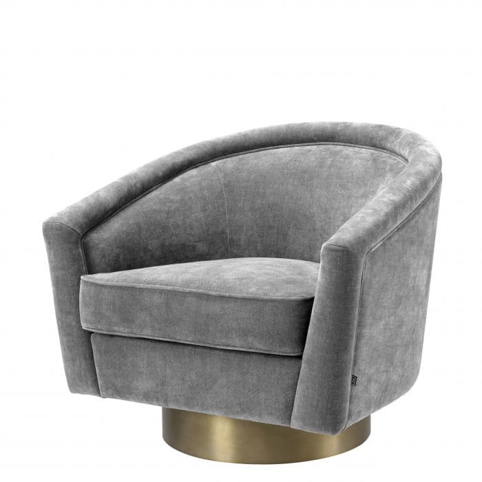 Catene Clarck Grey Swivel Chair by Eichholtz