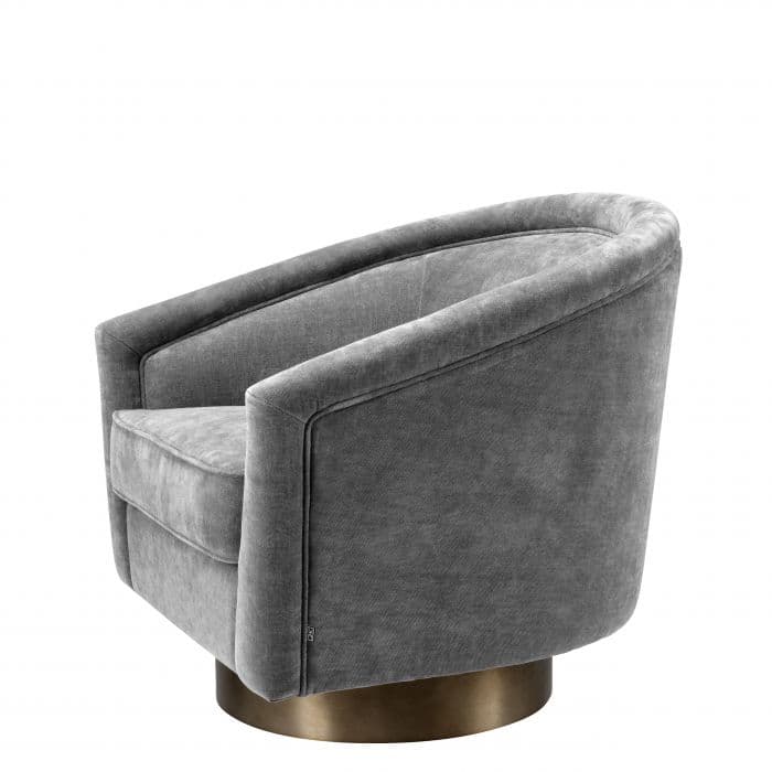 Catene Clarck Grey Swivel Chair by Eichholtz