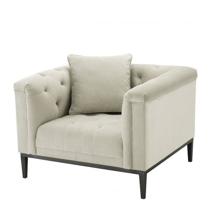 Cesare Pebble Grey Armchair by Eichholtz