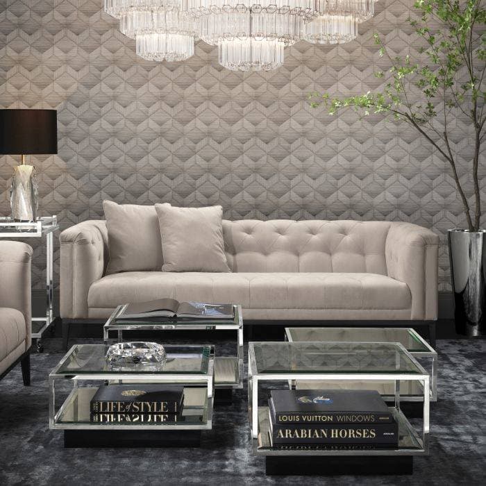 Cesare Pebble Grey Sofa by Eichholtz