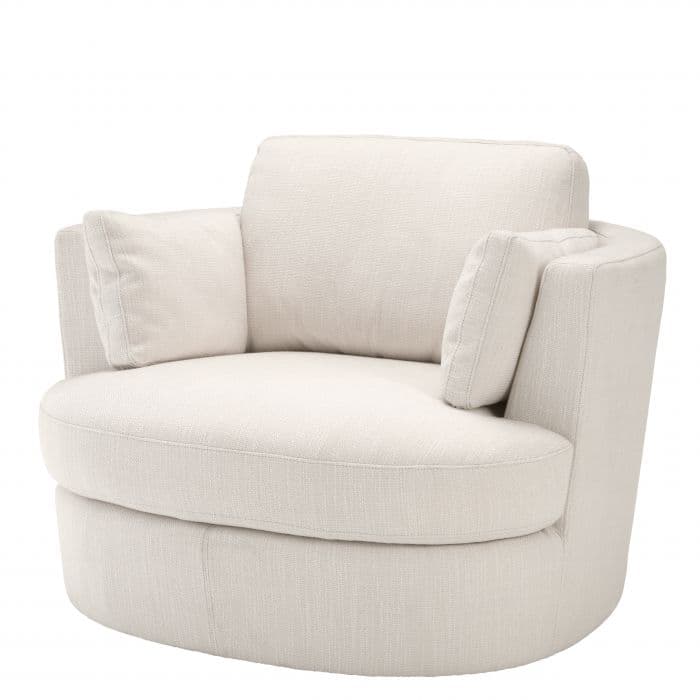 Clarissa Avalon White Swivel Chair by Eichholtz