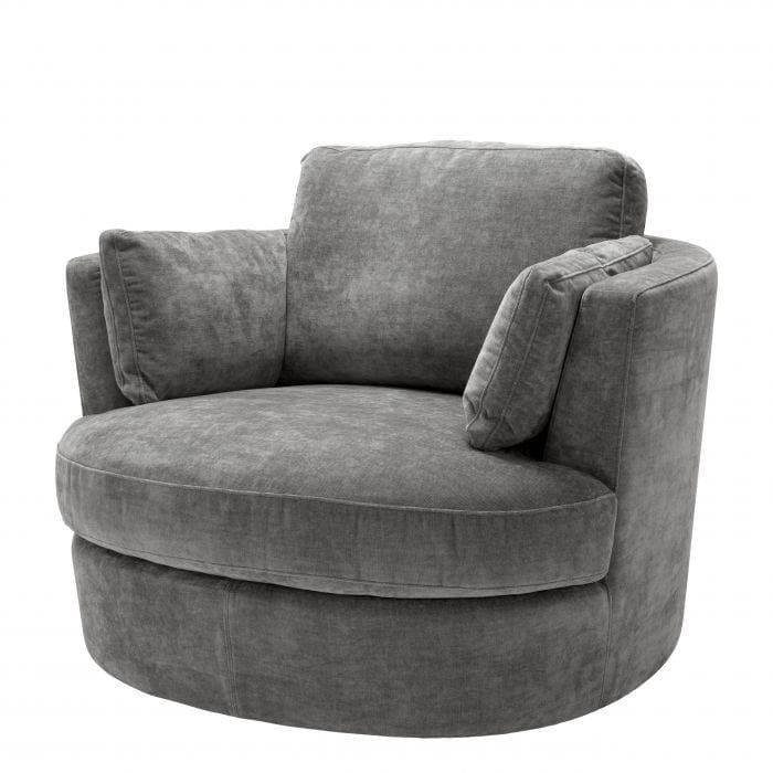 Clarissa Clarck Grey Swivel Chair by Eichholtz