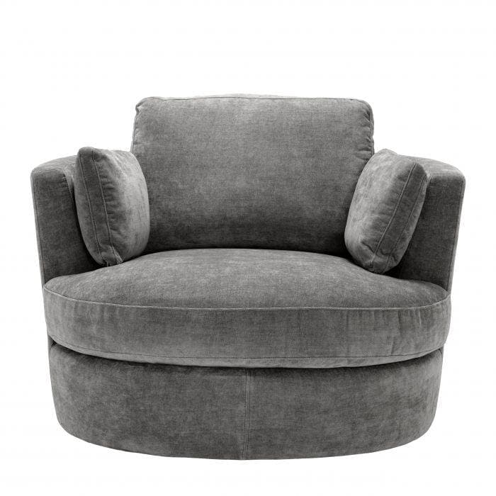 Clarissa Clarck Grey Swivel Chair by Eichholtz