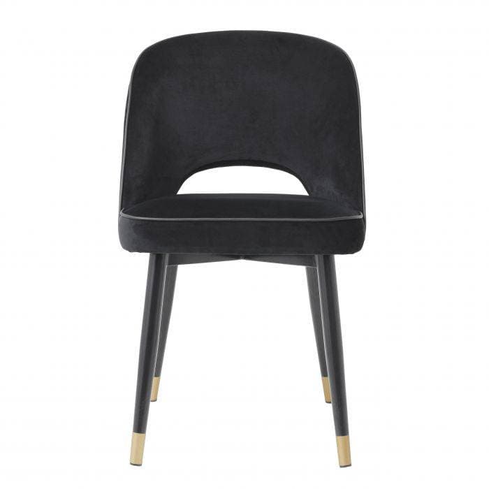 Cliff Set Of 2 Roche Black Velvet Dining Chair by Eichholtz