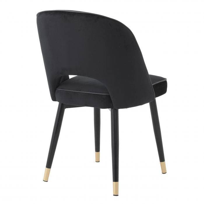 Cliff Set Of 2 Roche Black Velvet Dining Chair by Eichholtz