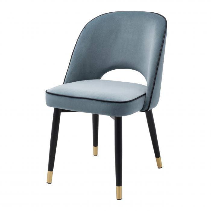 Cliff Set Of 2 Savona Blue Velvet Dining Chair by Eichholtz