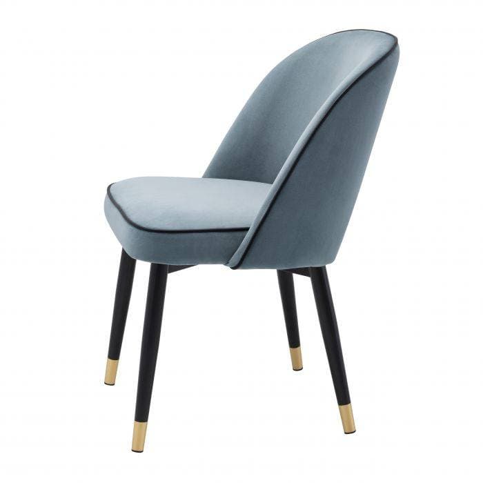 Cliff Set Of 2 Savona Blue Velvet Dining Chair by Eichholtz