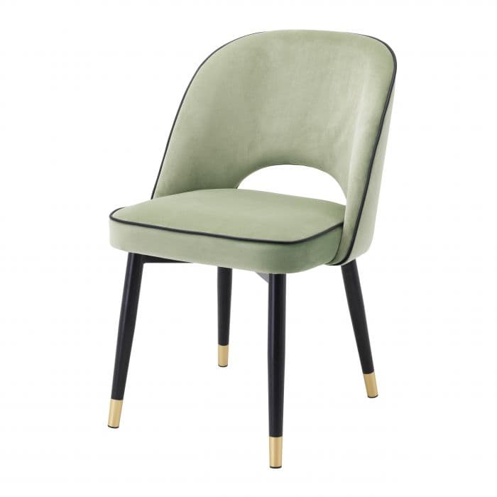 Cliff Set Of 2 Savona Pistache Green Velvet Dining Chair by Eichholtz