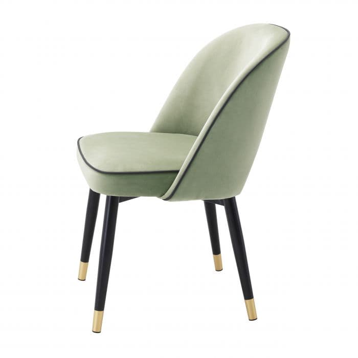 Cliff Set Of 2 Savona Pistache Green Velvet Dining Chair by Eichholtz