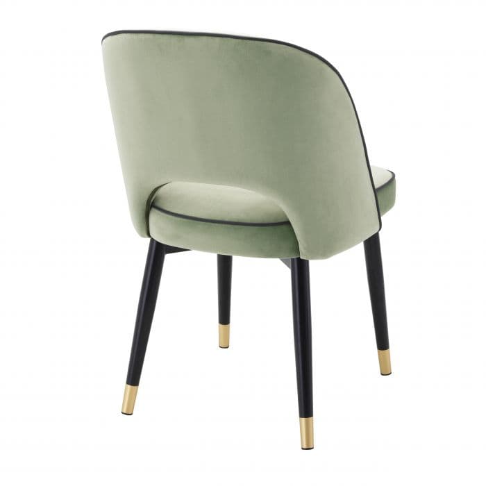 Cliff Set Of 2 Savona Pistache Green Velvet Dining Chair by Eichholtz