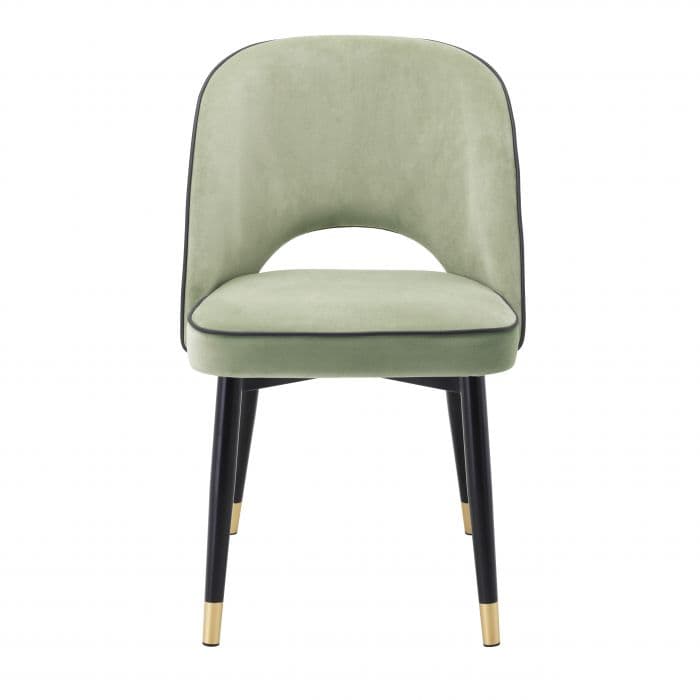 Cliff Set Of 2 Savona Pistache Green Velvet Dining Chair by Eichholtz