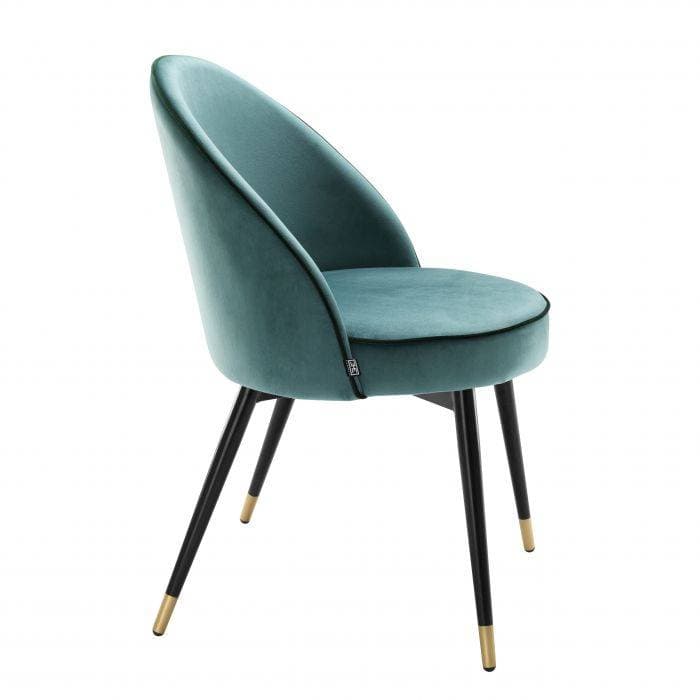 Cooper Set Of 2  Turquoise Velvet Dining Chair