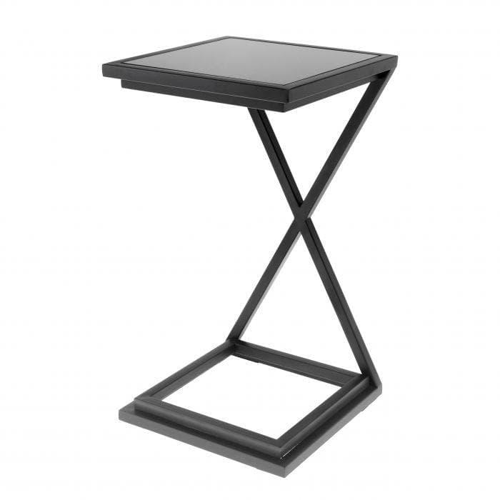 Cross Gunmetal Finish Side Table by Eichholtz