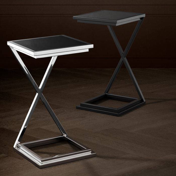 Cross Gunmetal Finish Side Table by Eichholtz