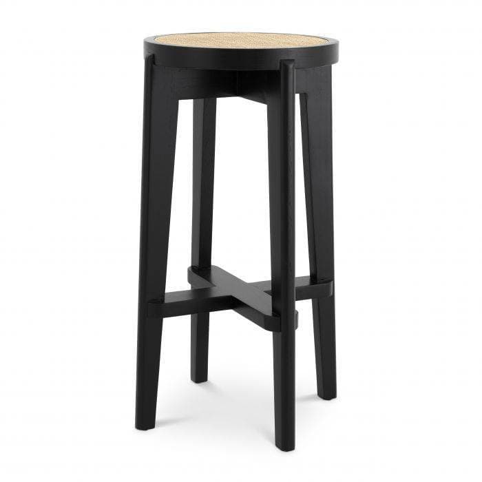 Dareau Classic Black Bar Stool by Eichholtz