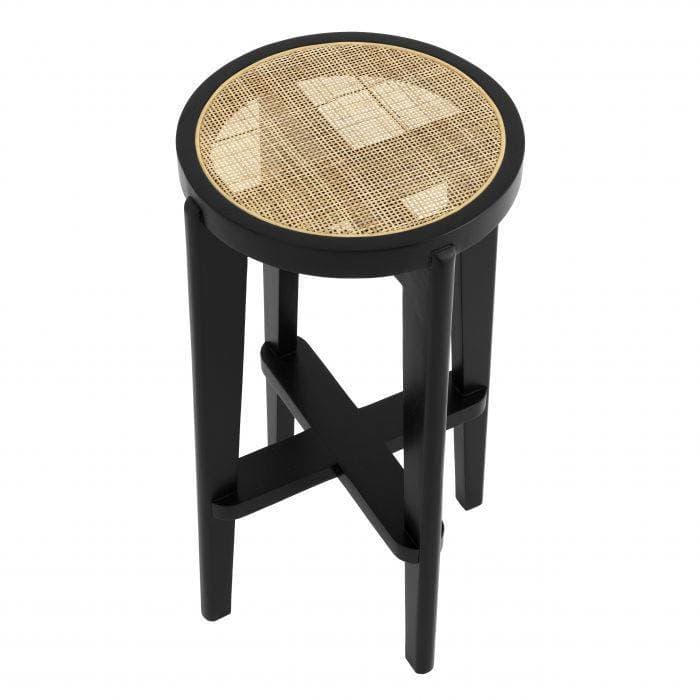 Dareau Classic Black Bar Stool by Eichholtz