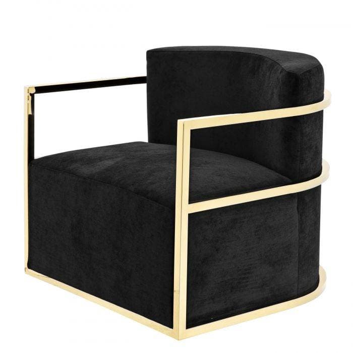 Emilio Gold Finish Armchair by Eichholtz