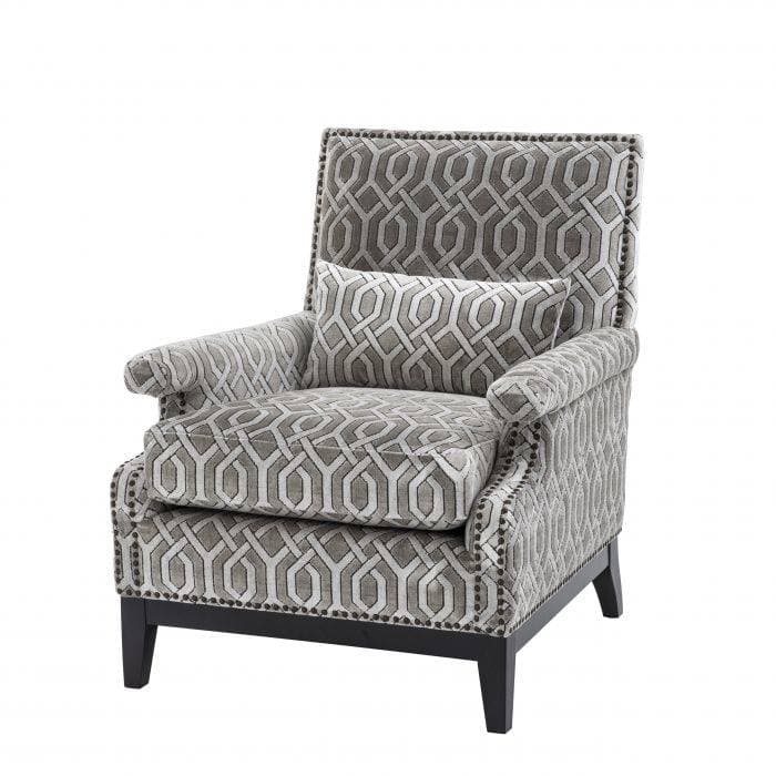 Goldoni Grey Velvet Armchair by Eichholtz